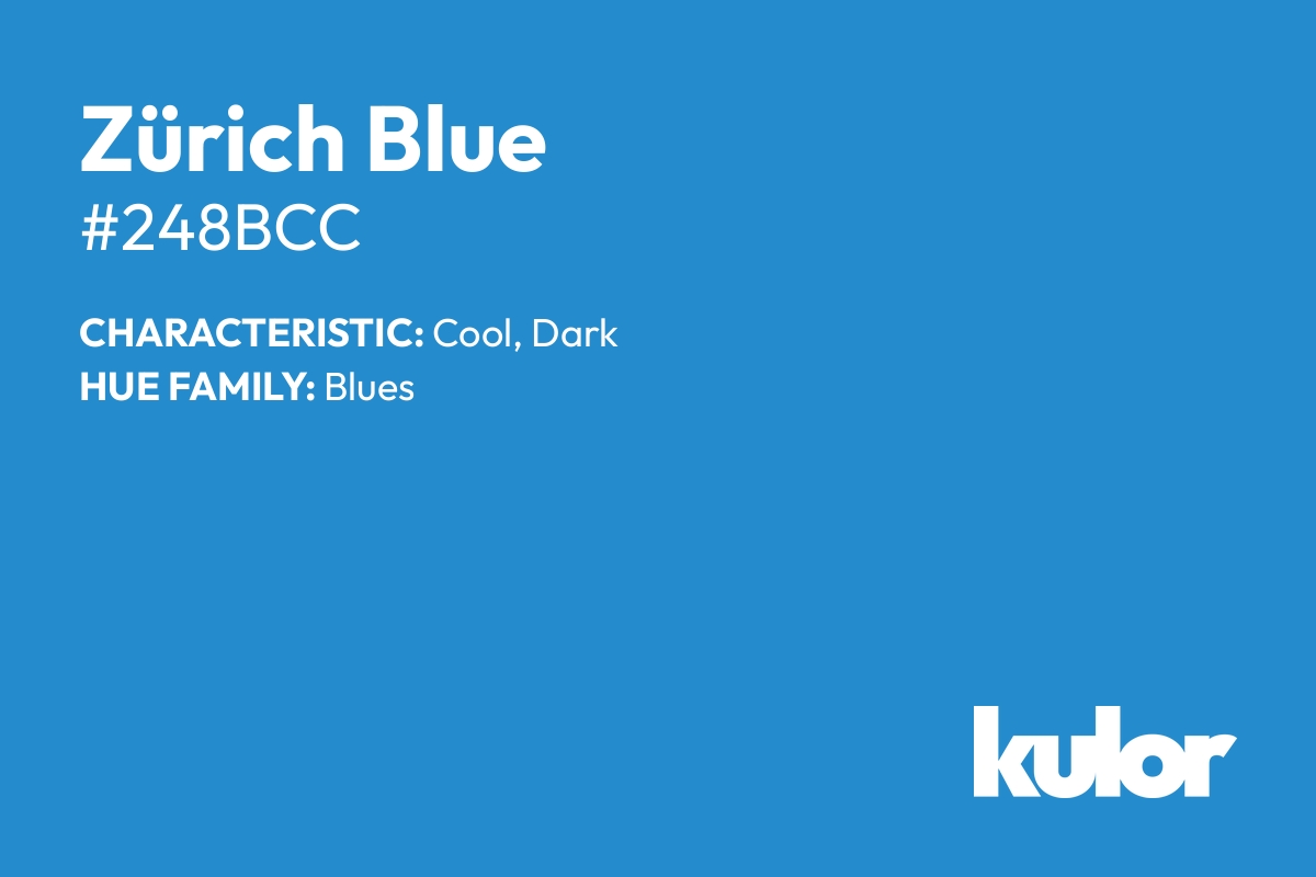 Zürich Blue is a color with a HTML hex code of #248bcc.