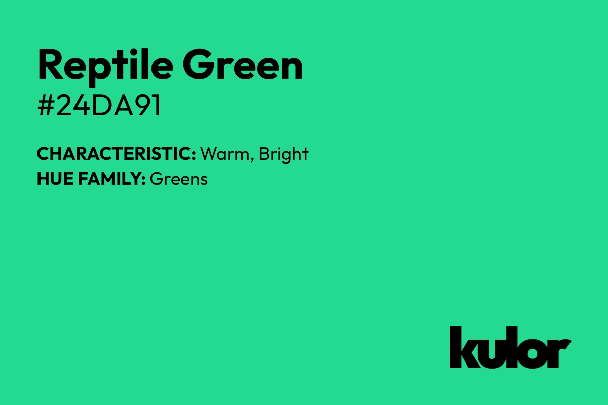 Reptile Green is a color with a HTML hex code of #24da91.