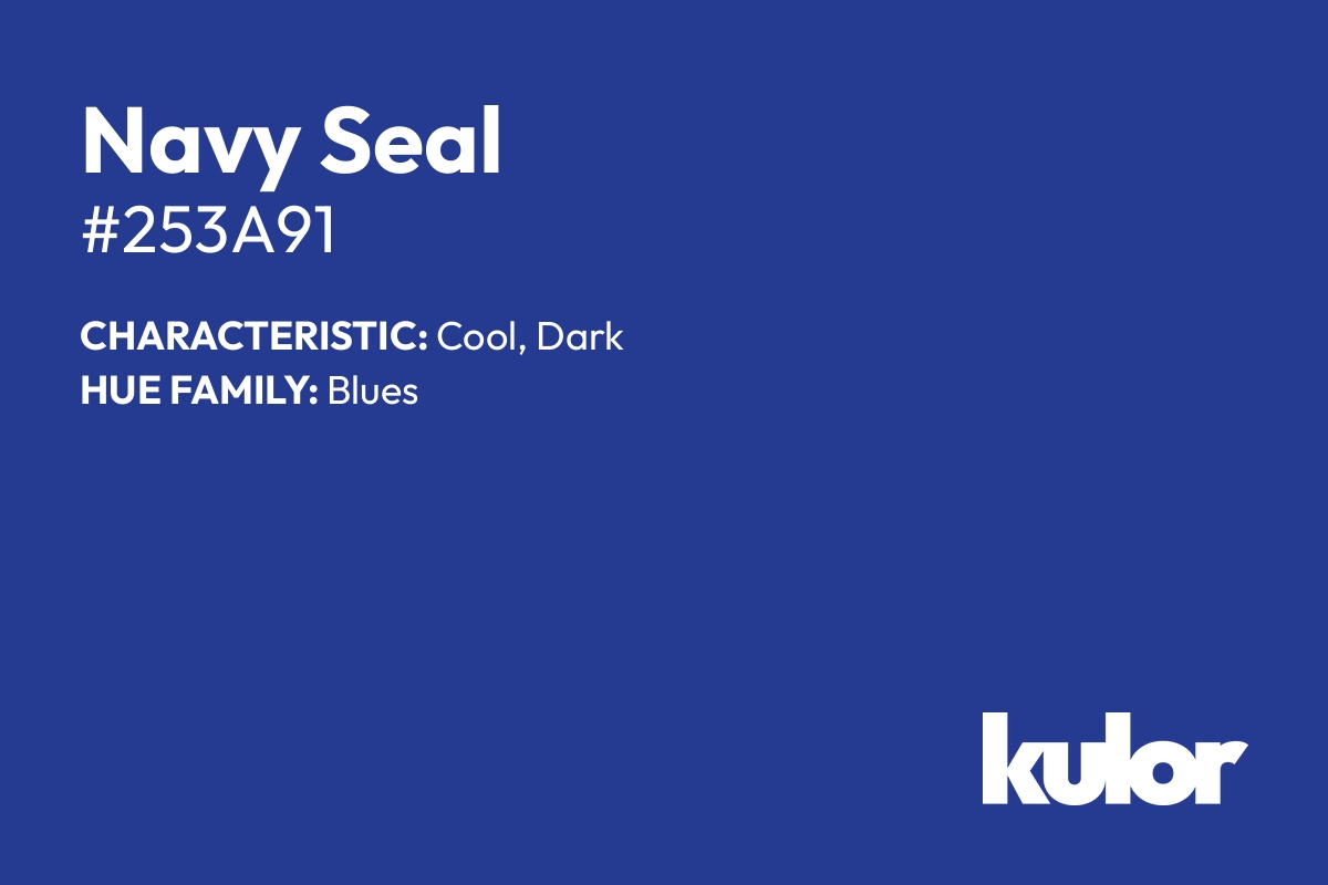 Navy Seal is a color with a HTML hex code of #253a91.