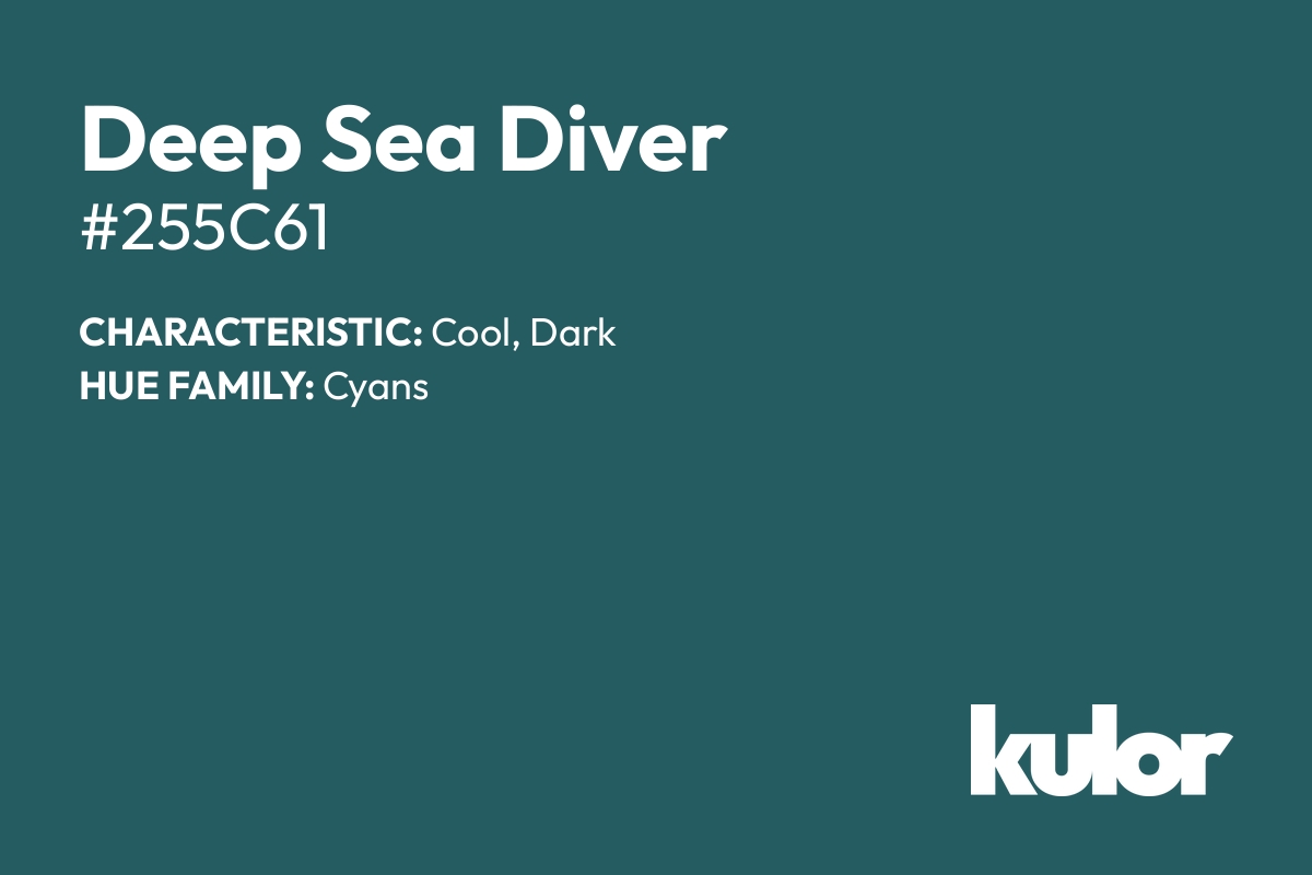 Deep Sea Diver is a color with a HTML hex code of #255c61.