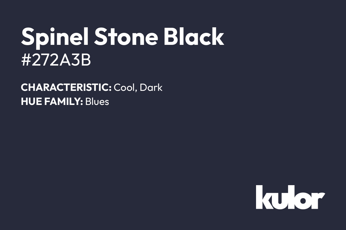 Spinel Stone Black is a color with a HTML hex code of #272a3b.