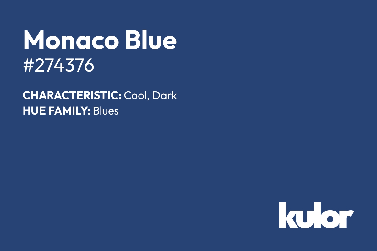 Monaco Blue is a color with a HTML hex code of #274376.