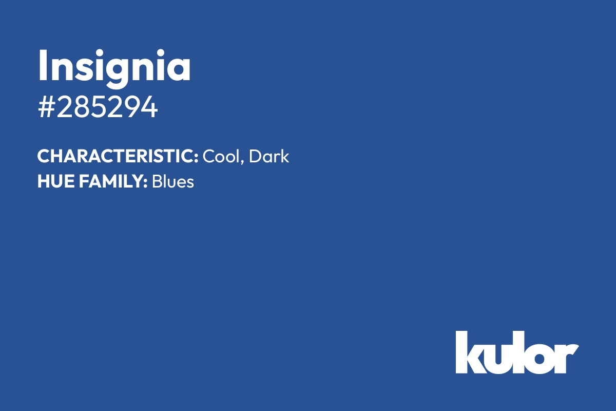 Insignia is a color with a HTML hex code of #285294.