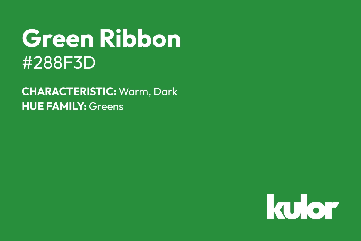 Green Ribbon is a color with a HTML hex code of #288f3d.