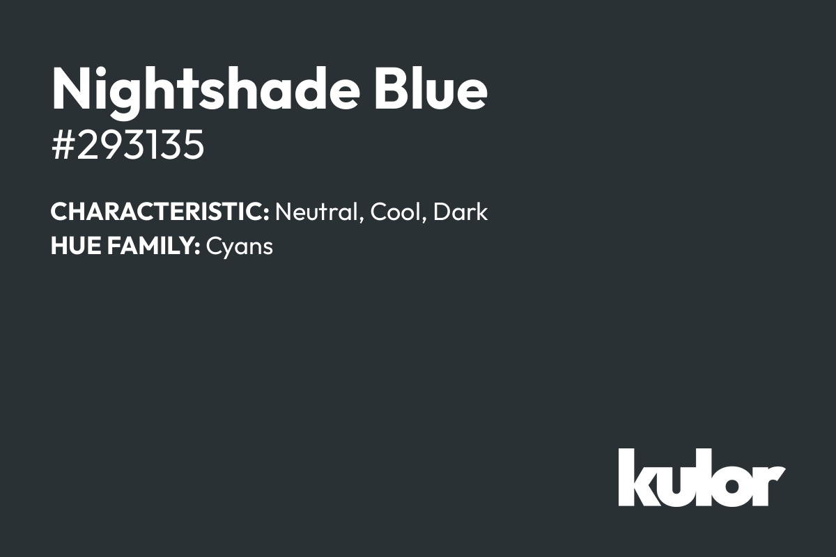 Nightshade Blue is a color with a HTML hex code of #293135.