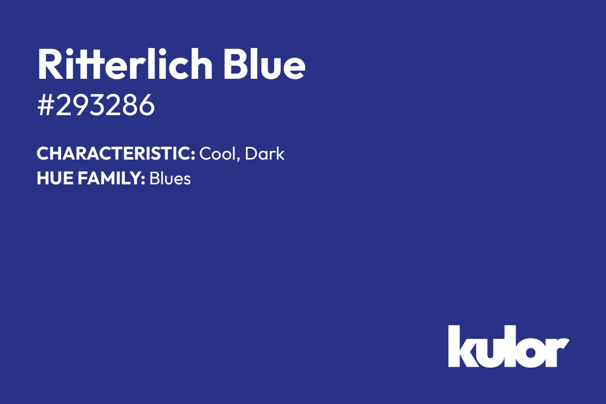 Ritterlich Blue is a color with a HTML hex code of #293286.