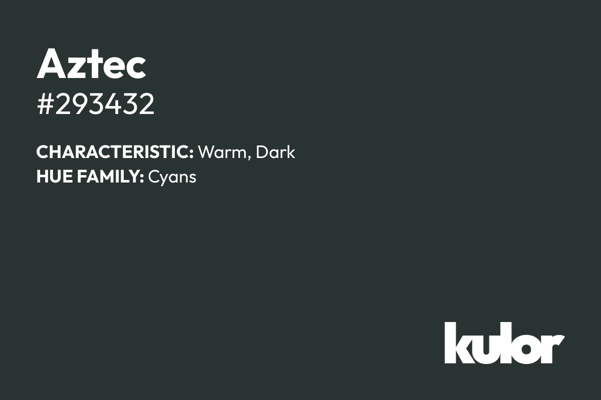 Aztec is a color with a HTML hex code of #293432.