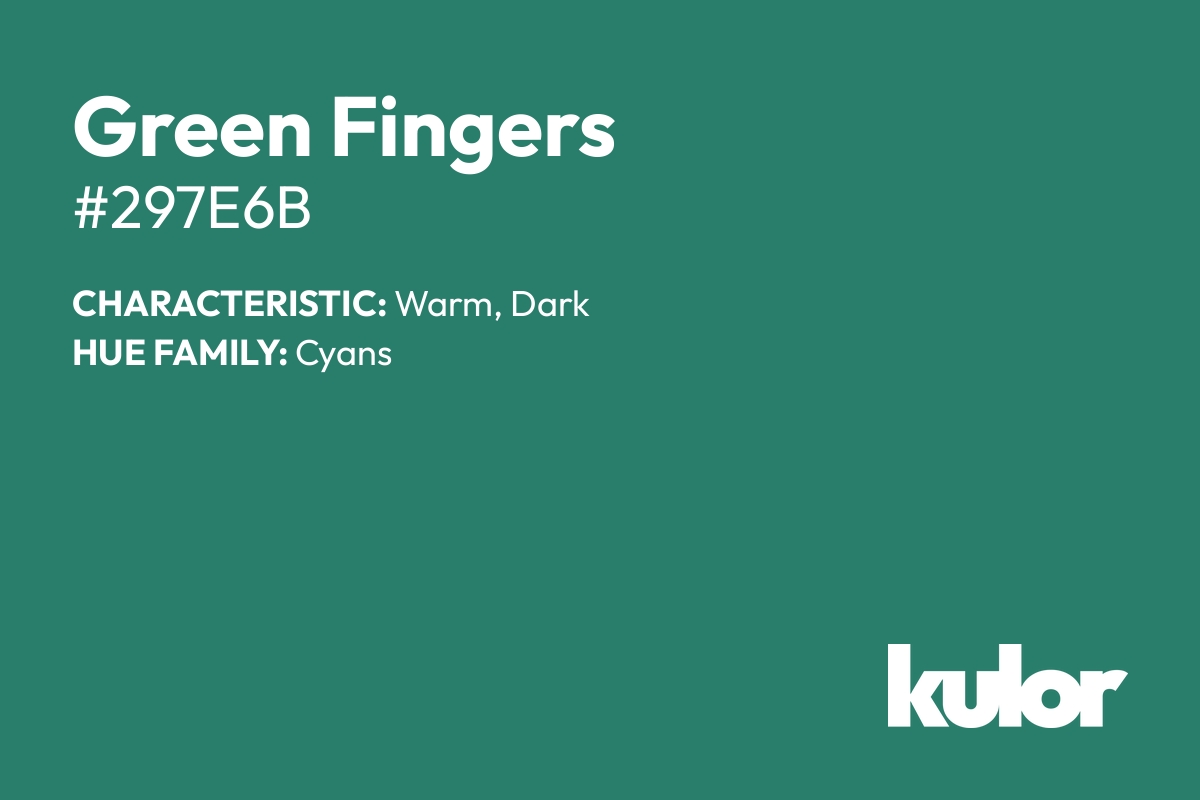 Green Fingers is a color with a HTML hex code of #297e6b.