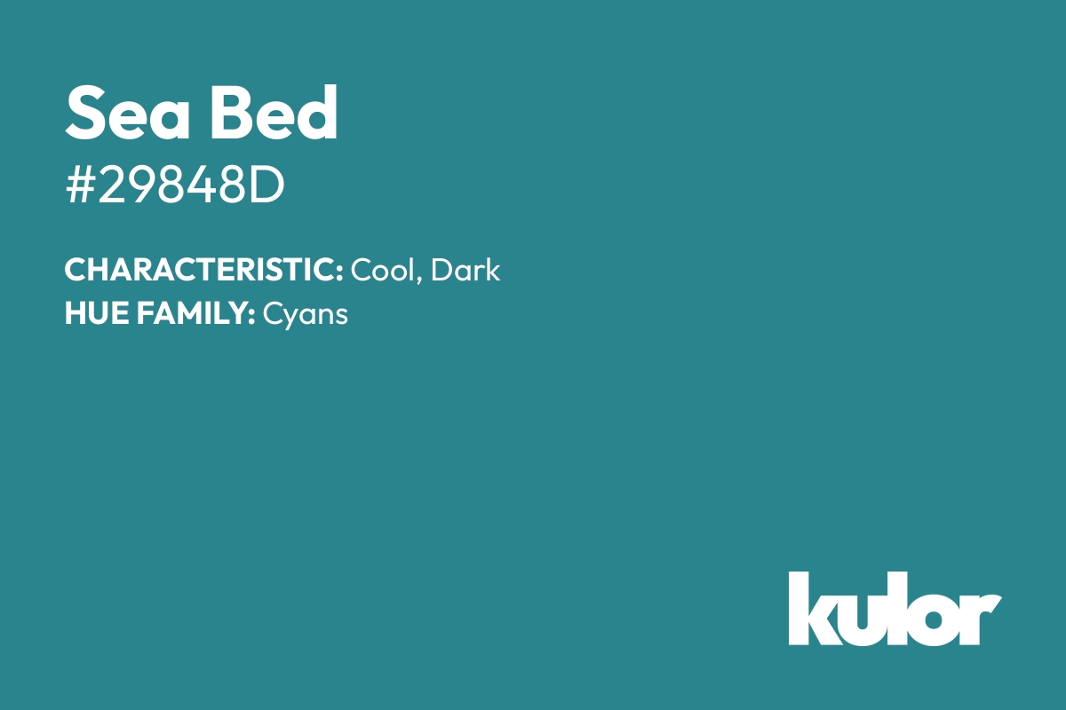 Sea Bed is a color with a HTML hex code of #29848d.