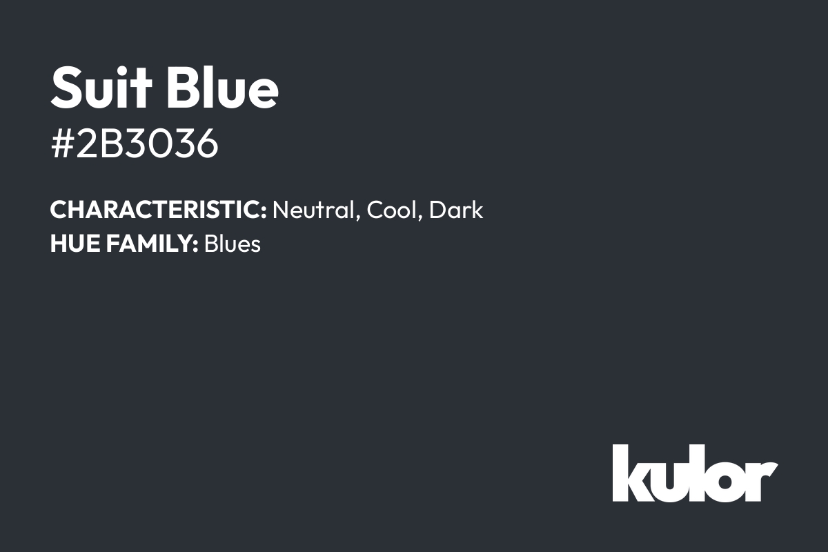 Suit Blue is a color with a HTML hex code of #2b3036.