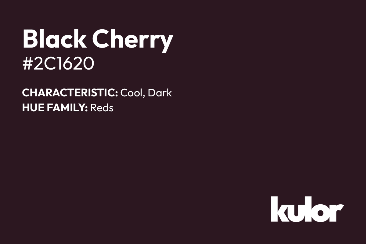 Black Cherry is a color with a HTML hex code of #2c1620.