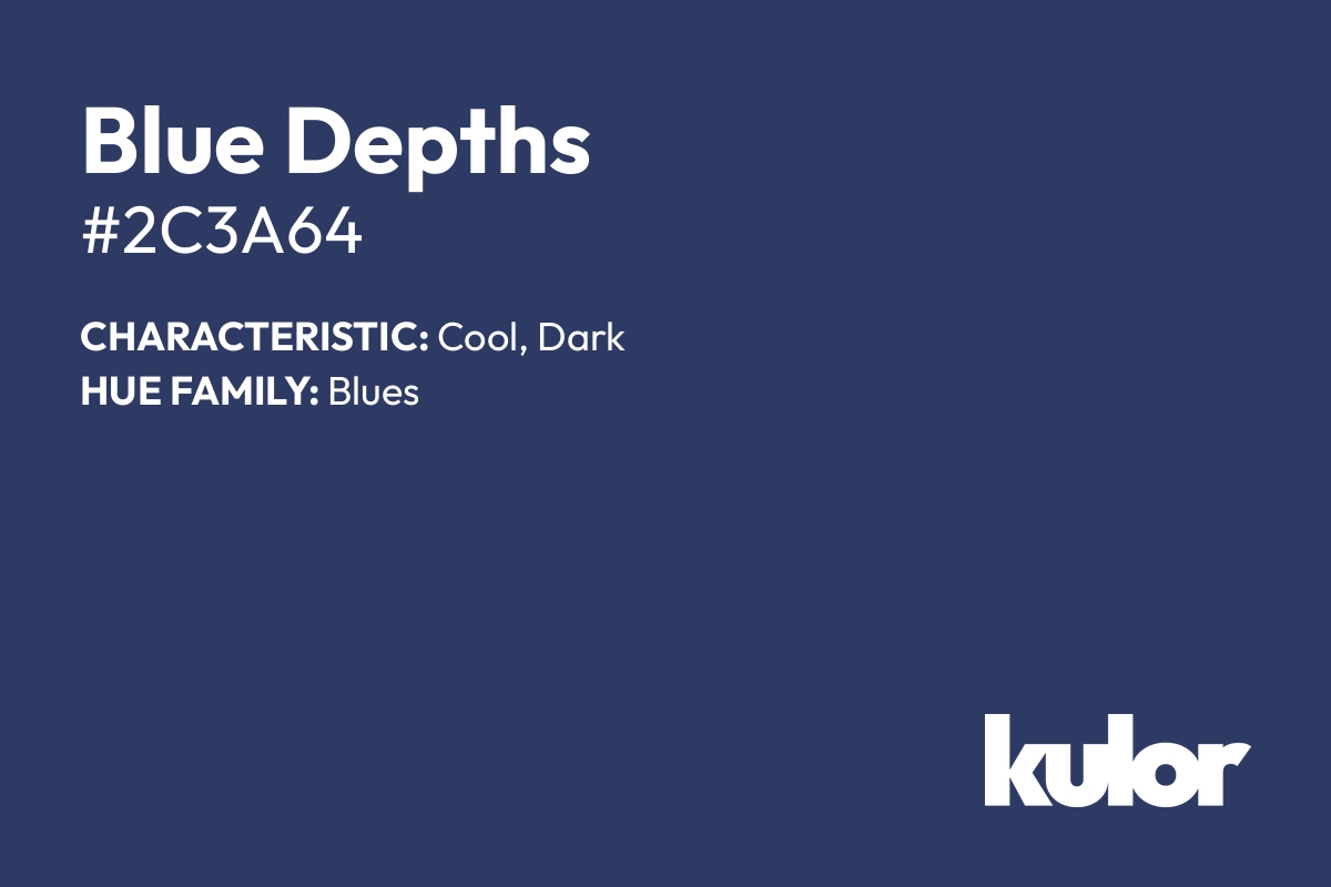 Blue Depths is a color with a HTML hex code of #2c3a64.