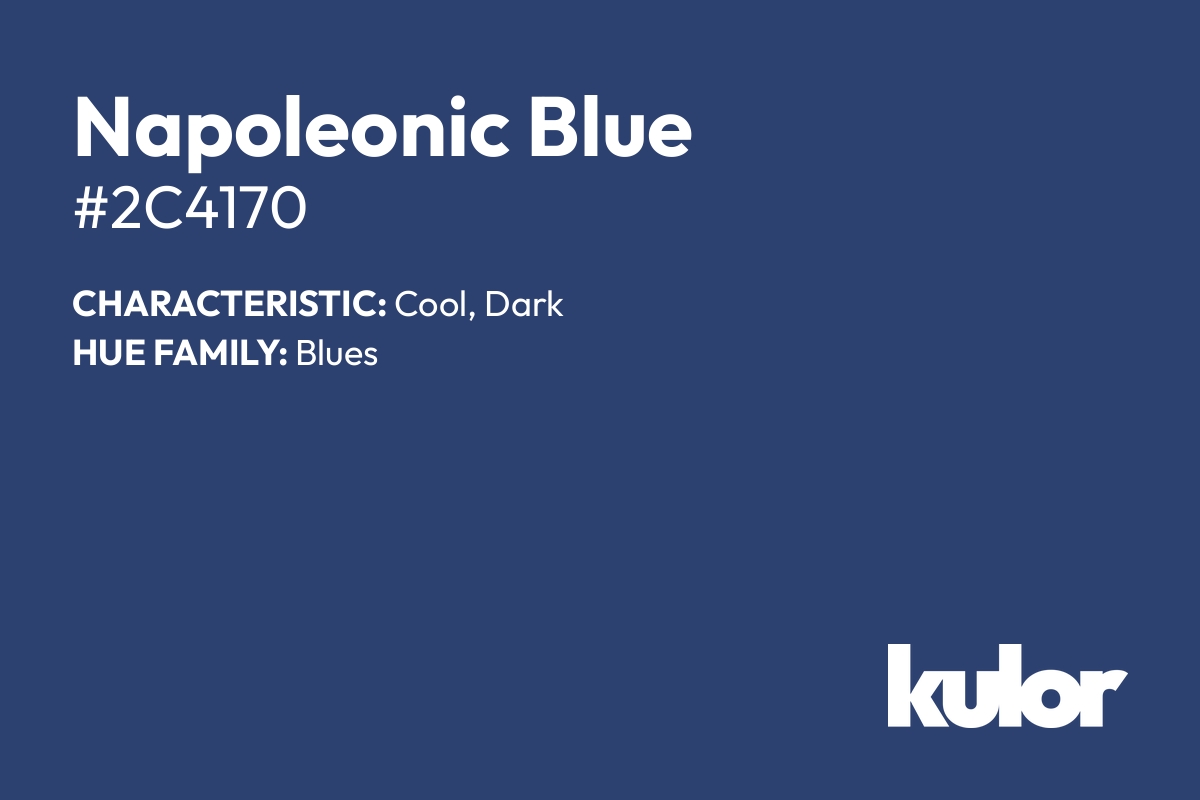 Napoleonic Blue is a color with a HTML hex code of #2c4170.