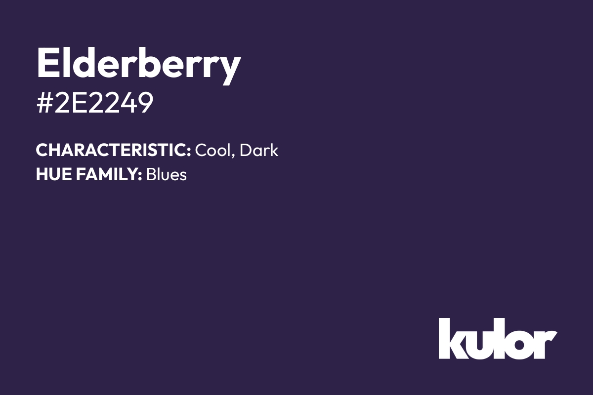 Elderberry is a color with a HTML hex code of #2e2249.