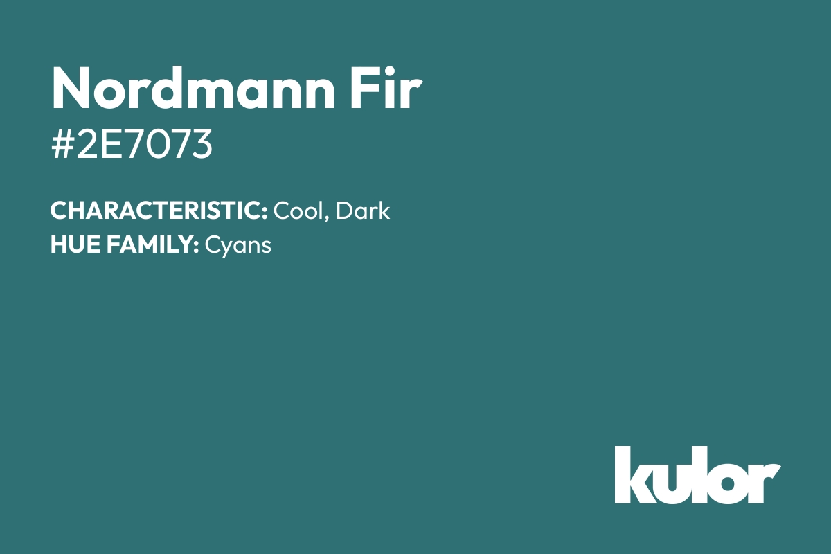 Nordmann Fir is a color with a HTML hex code of #2e7073.