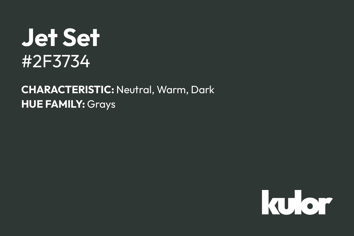 Jet Set is a color with a HTML hex code of #2f3734.