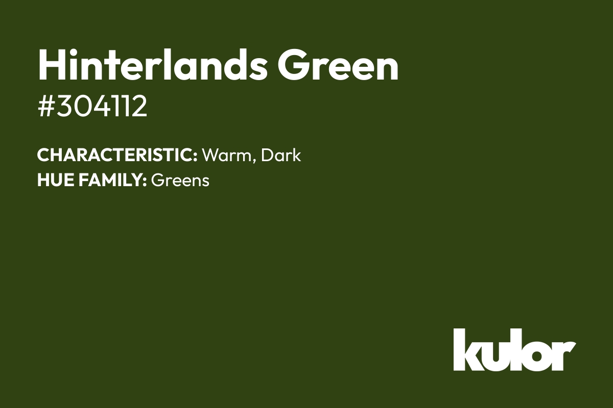 Hinterlands Green is a color with a HTML hex code of #304112.