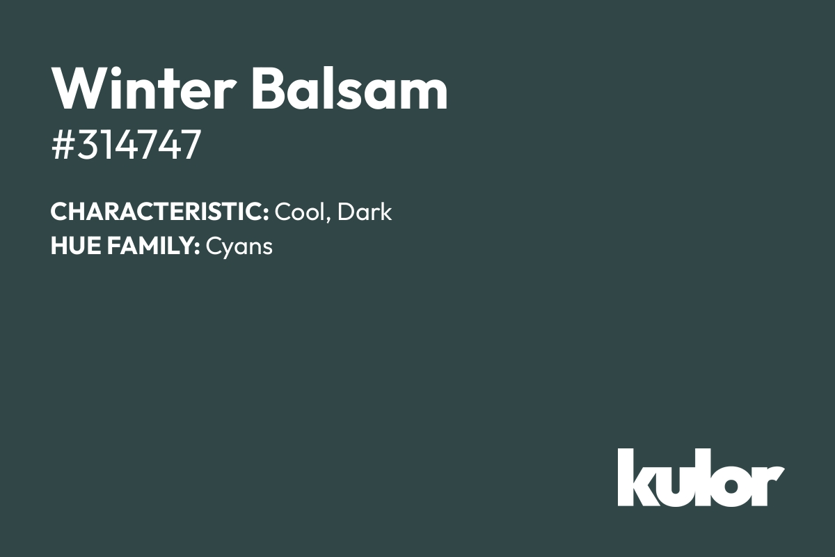 Winter Balsam is a color with a HTML hex code of #314747.