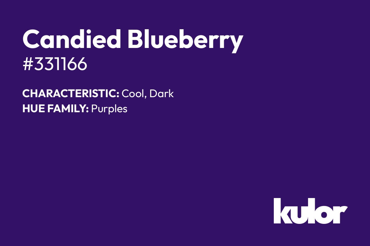 Candied Blueberry is a color with a HTML hex code of #331166.