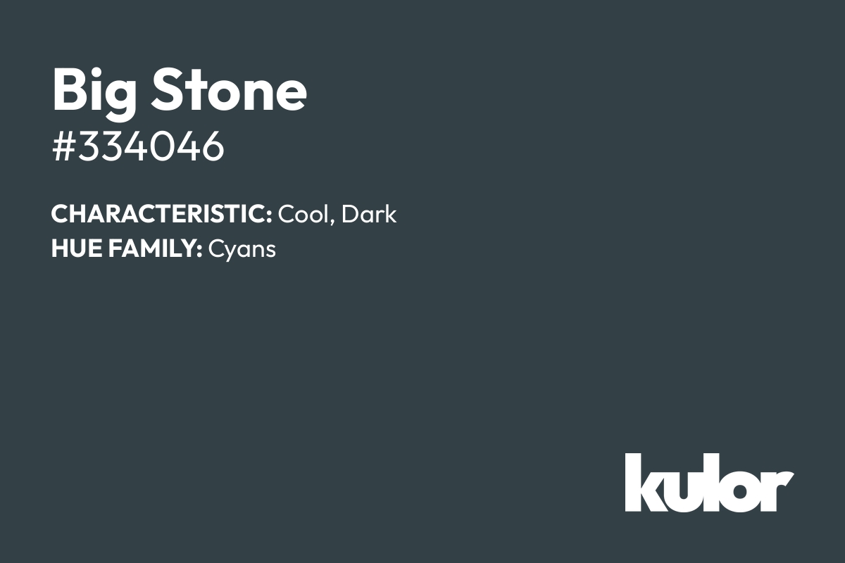 Big Stone is a color with a HTML hex code of #334046.