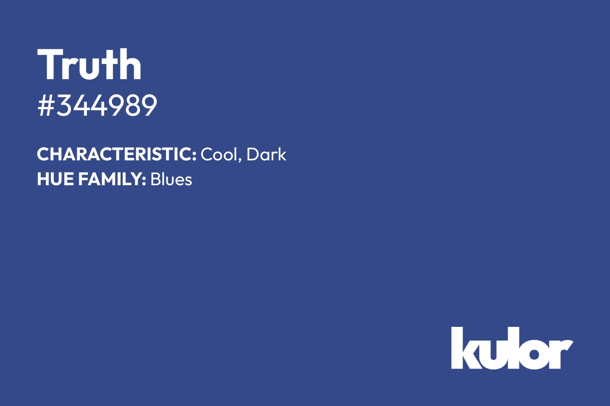 Truth is a color with a HTML hex code of #344989.