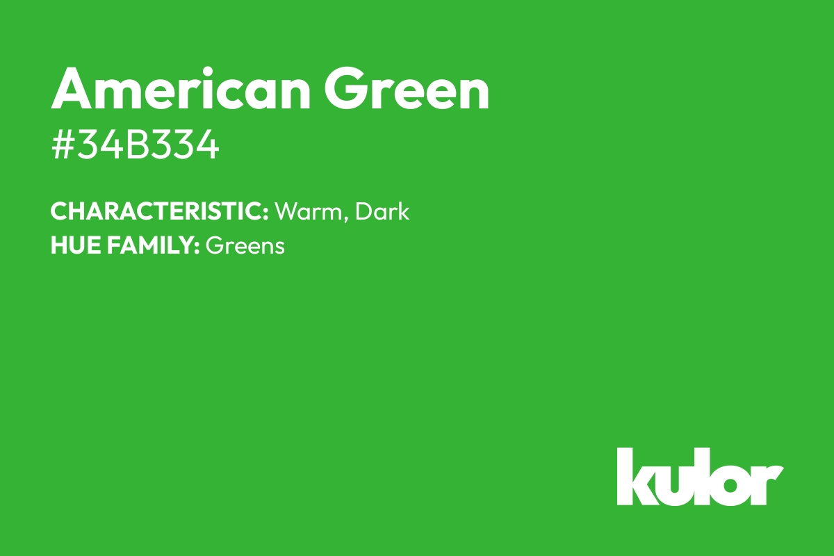 American Green is a color with a HTML hex code of #34b334.