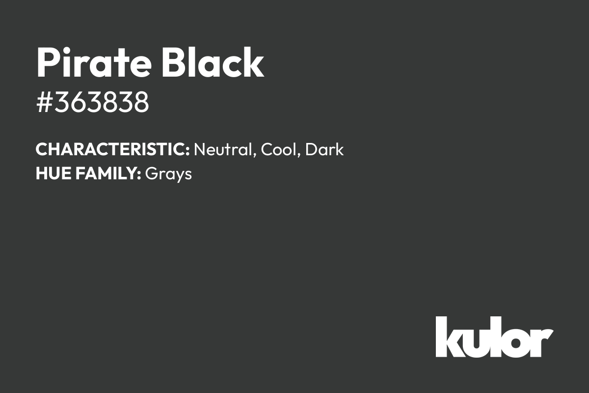 Pirate Black is a color with a HTML hex code of #363838.