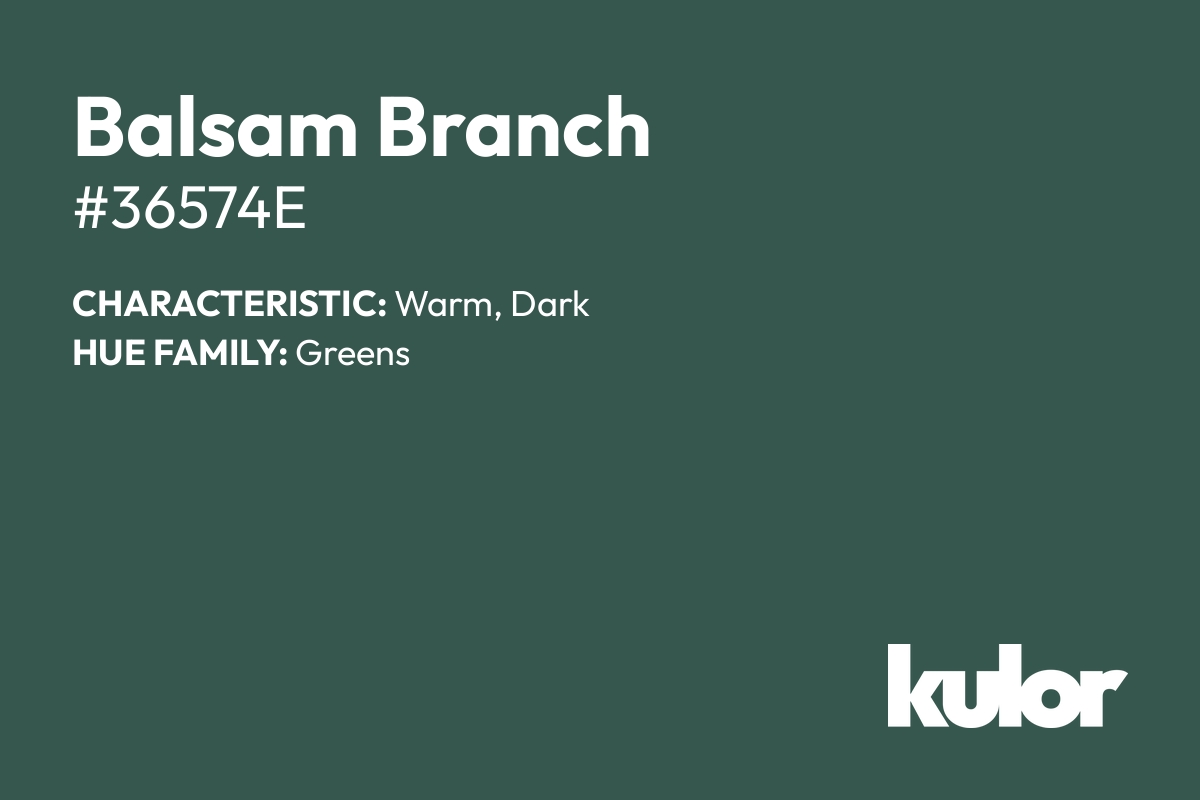 Balsam Branch is a color with a HTML hex code of #36574e.