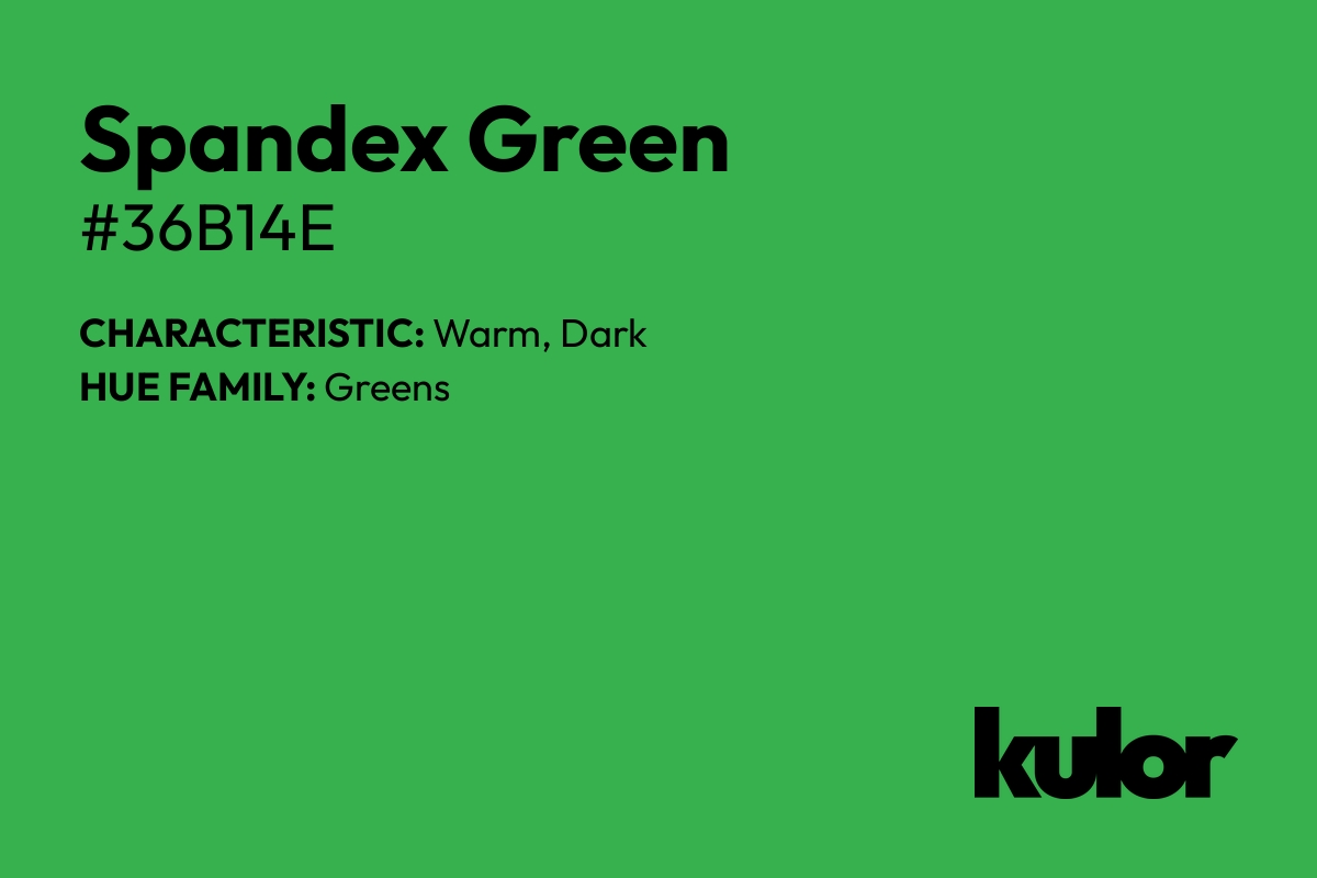 Spandex Green is a color with a HTML hex code of #36b14e.