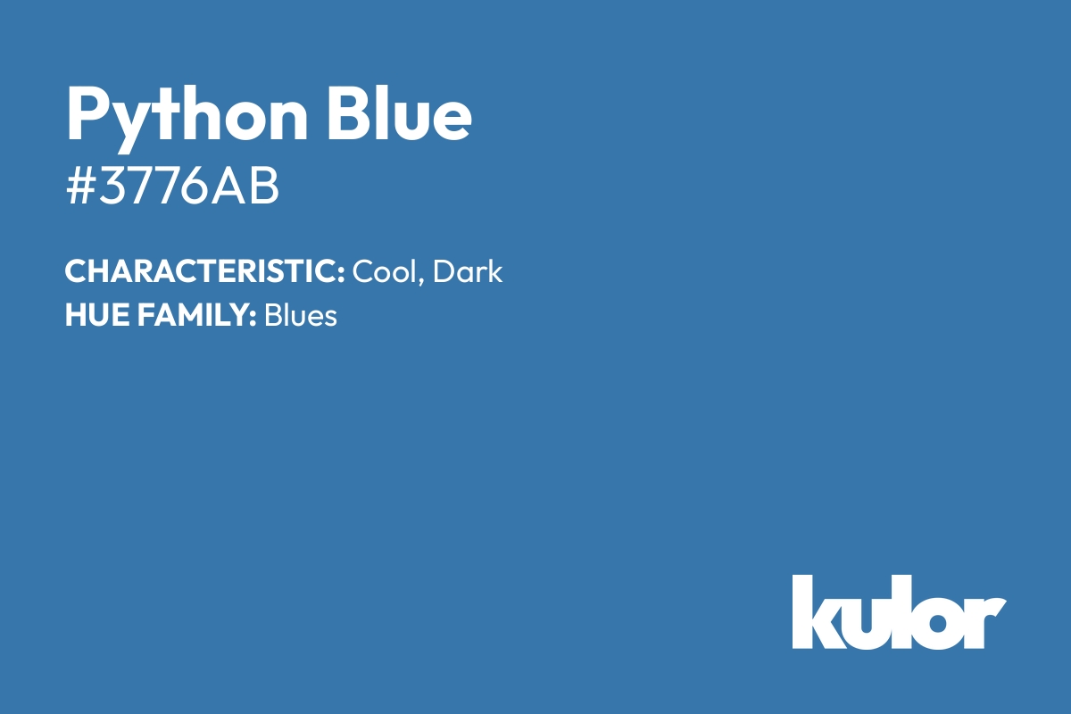 Python Blue is a color with a HTML hex code of #3776ab.