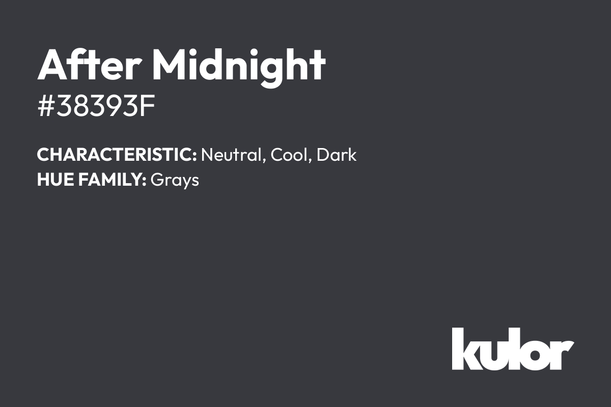 After Midnight is a color with a HTML hex code of #38393f.