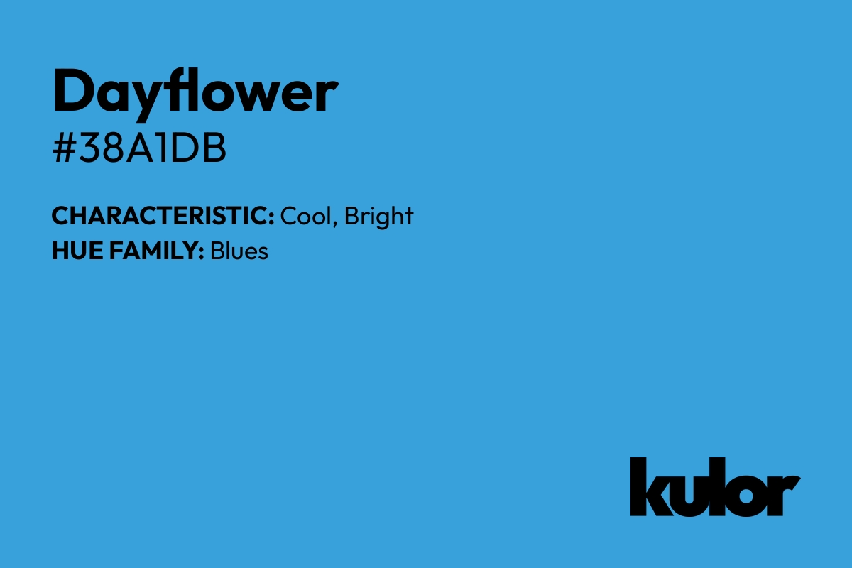 Dayflower is a color with a HTML hex code of #38a1db.