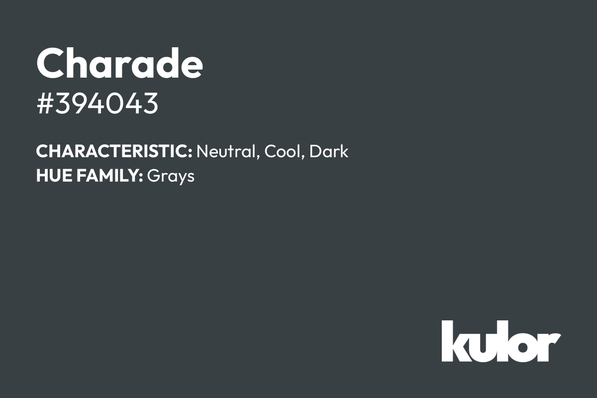 Charade is a color with a HTML hex code of #394043.