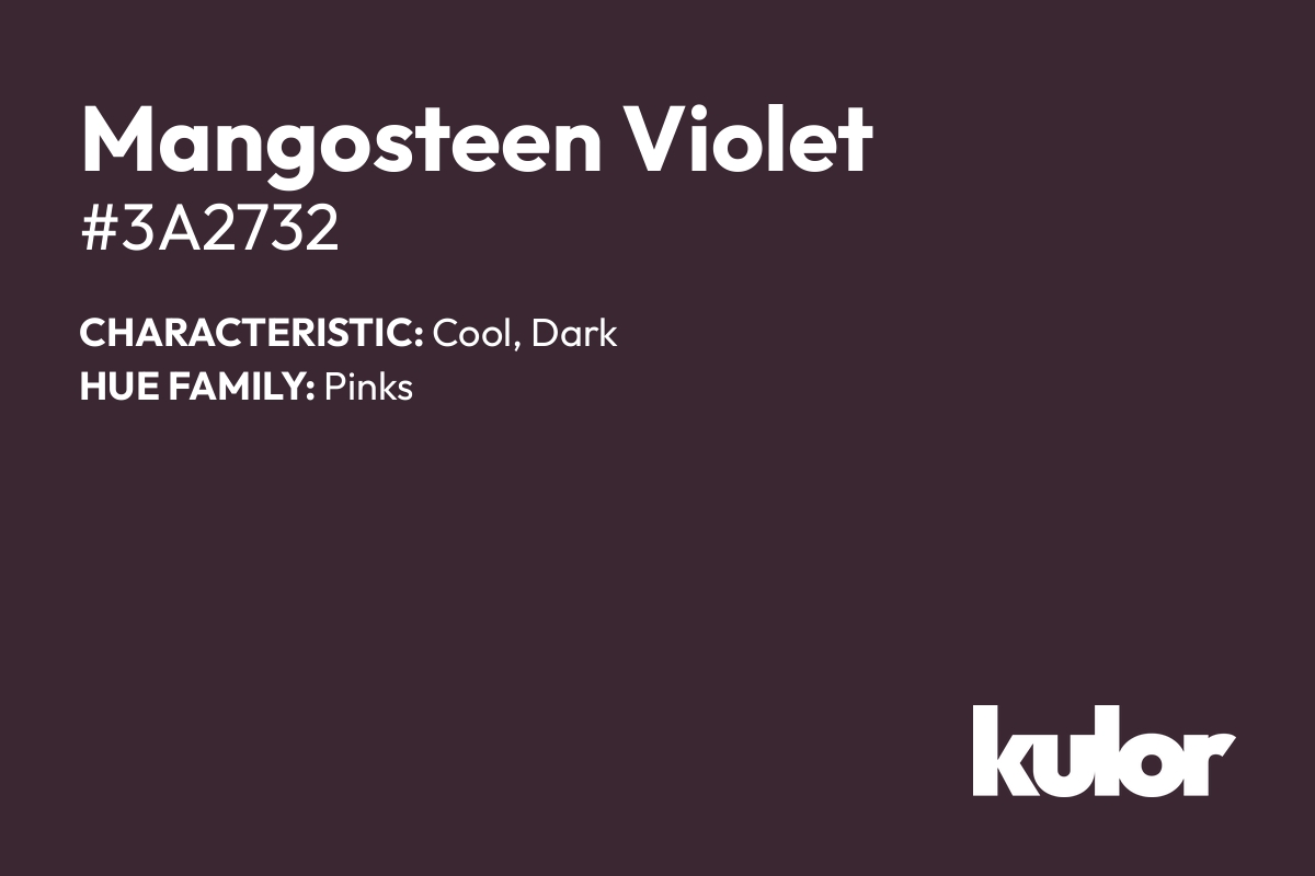 Mangosteen Violet is a color with a HTML hex code of #3a2732.