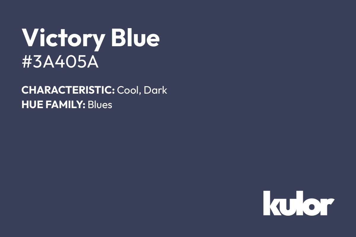 Victory Blue is a color with a HTML hex code of #3a405a.