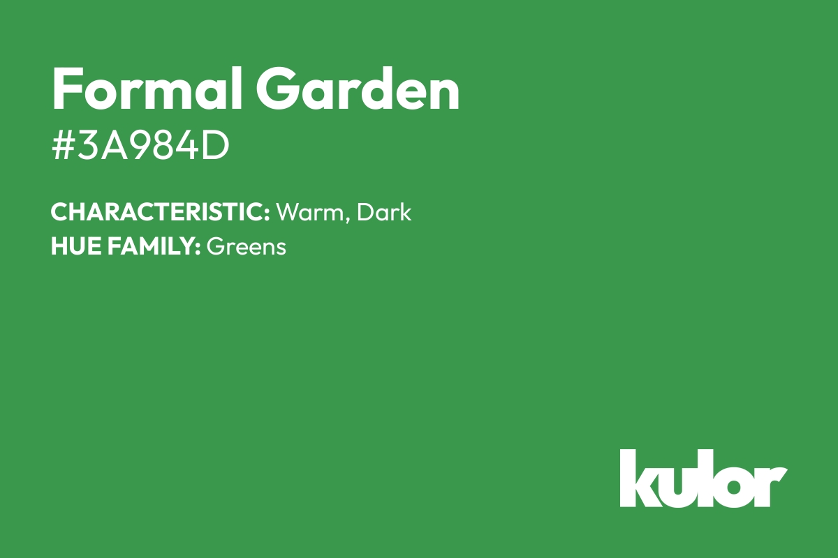 Formal Garden is a color with a HTML hex code of #3a984d.