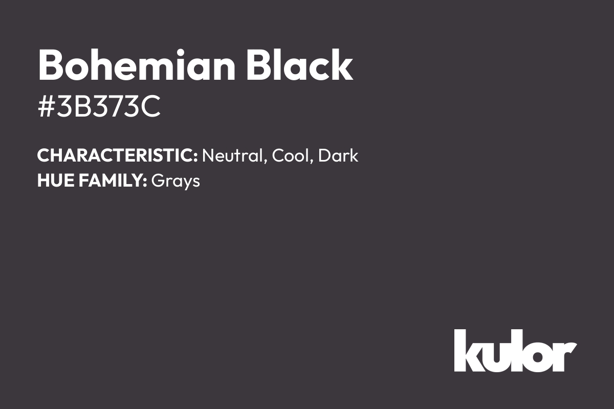 Bohemian Black is a color with a HTML hex code of #3b373c.