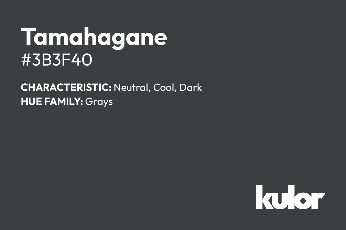 Tamahagane is a color with a HTML hex code of #3b3f40.