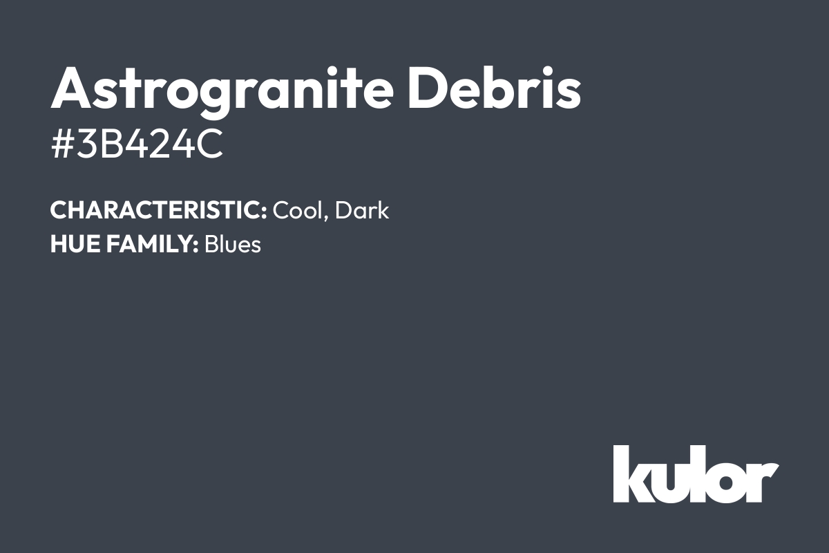 Astrogranite Debris is a color with a HTML hex code of #3b424c.