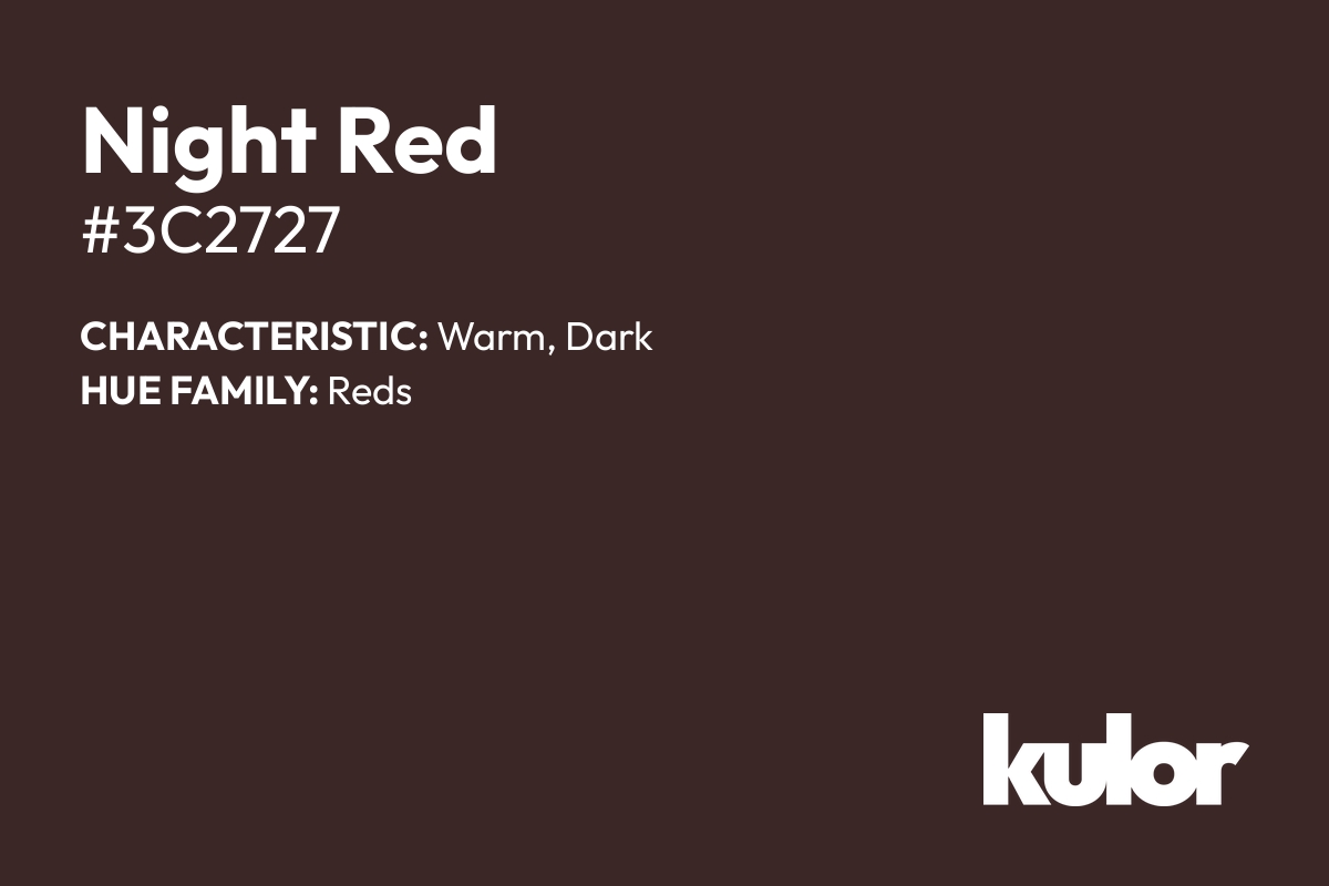 Night Red is a color with a HTML hex code of #3c2727.