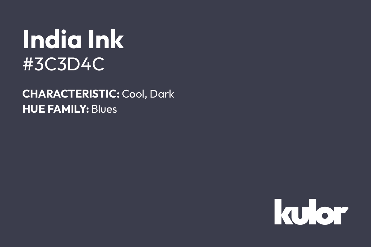 India Ink is a color with a HTML hex code of #3c3d4c.