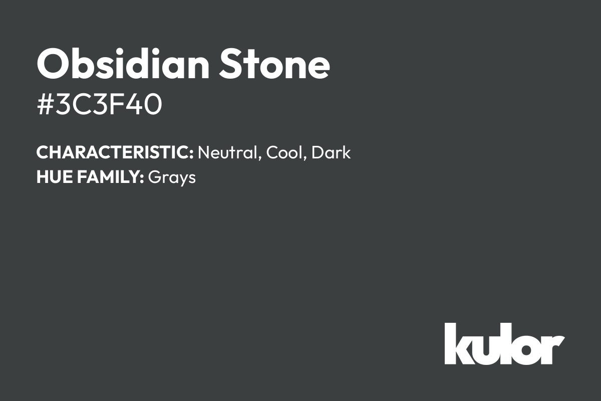 Obsidian Stone is a color with a HTML hex code of #3c3f40.