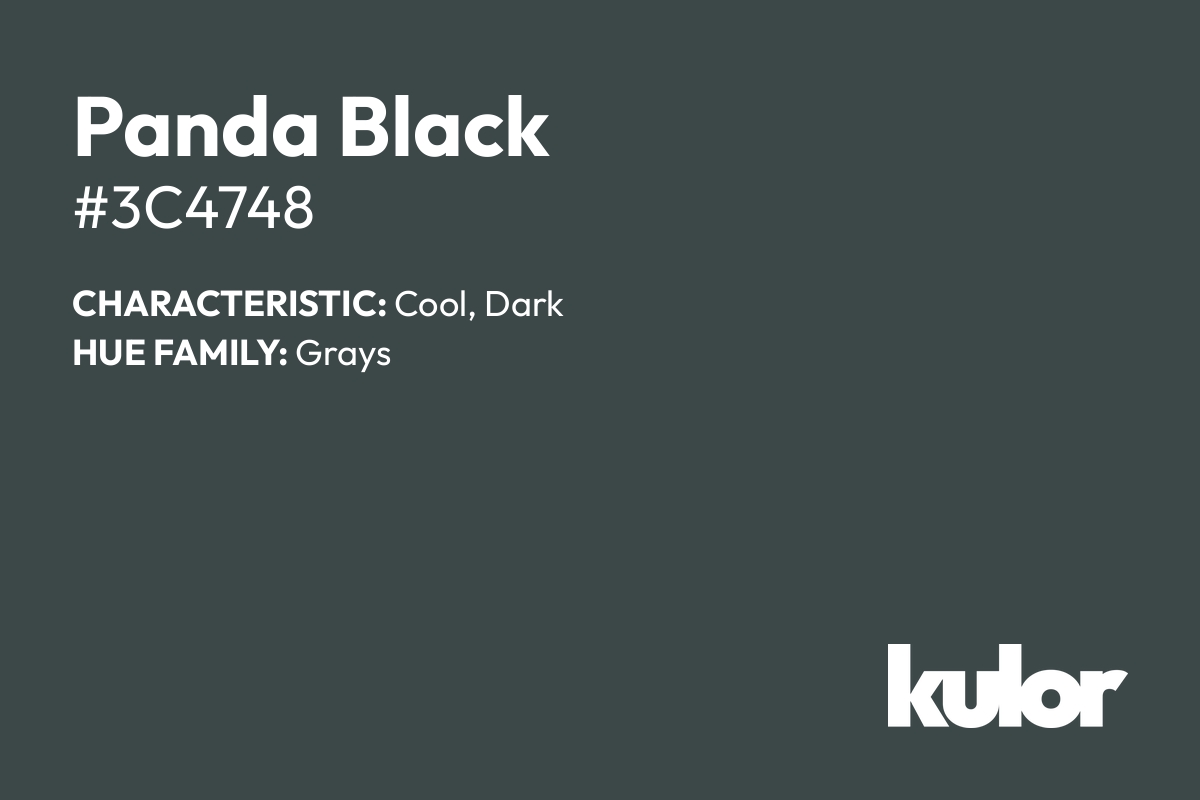 Panda Black is a color with a HTML hex code of #3c4748.