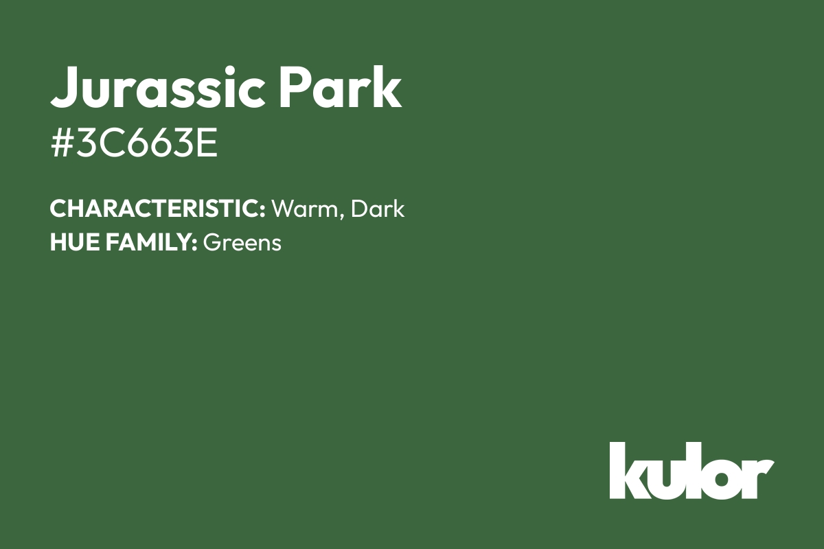 Jurassic Park is a color with a HTML hex code of #3c663e.