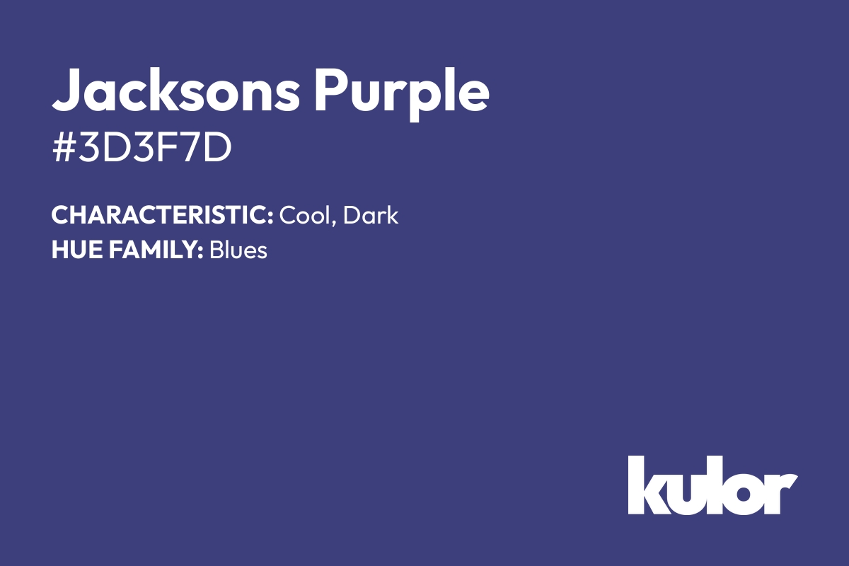 Jacksons Purple is a color with a HTML hex code of #3d3f7d.