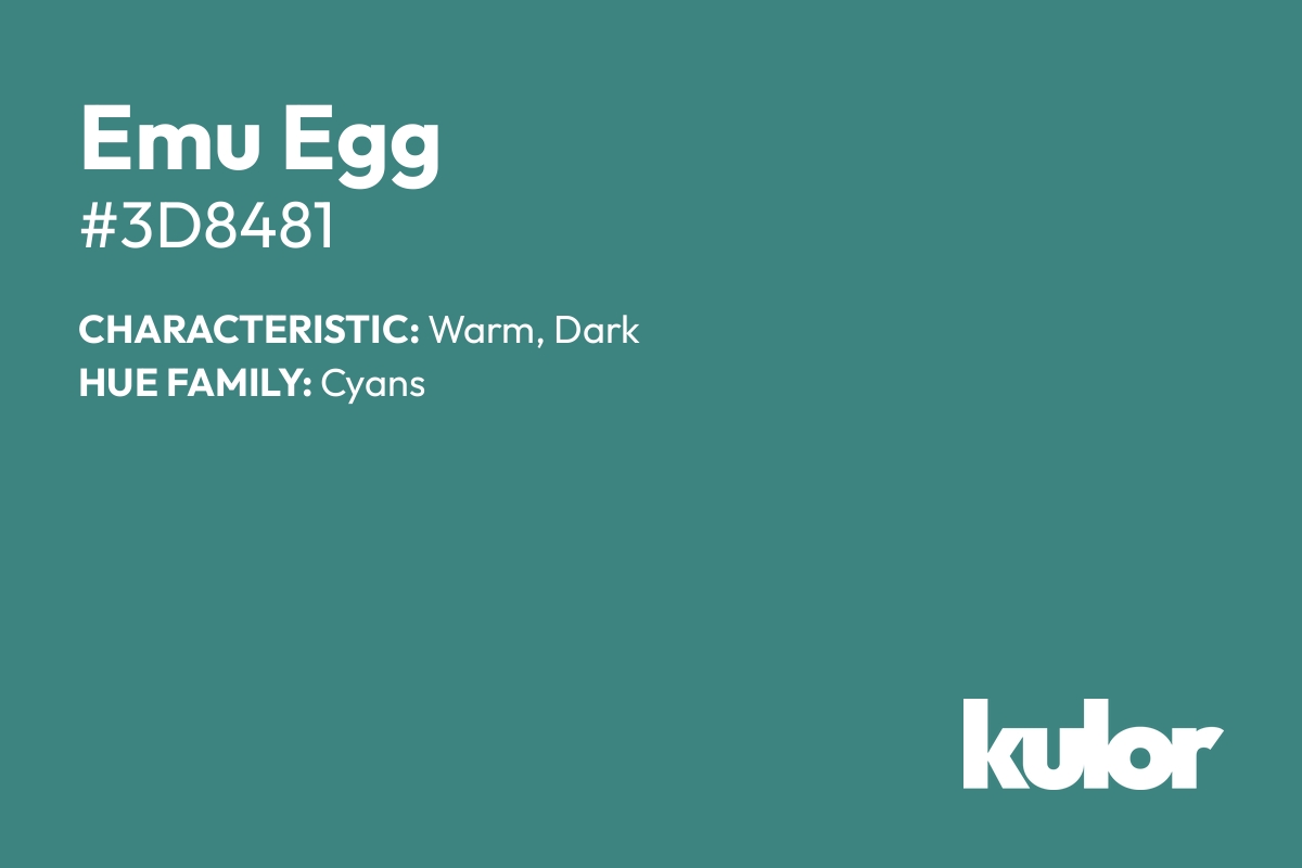 Emu Egg is a color with a HTML hex code of #3d8481.