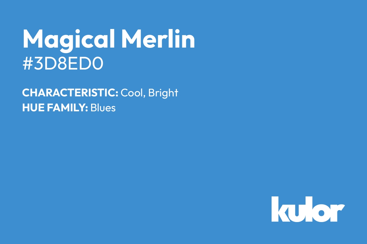 Magical Merlin is a color with a HTML hex code of #3d8ed0.