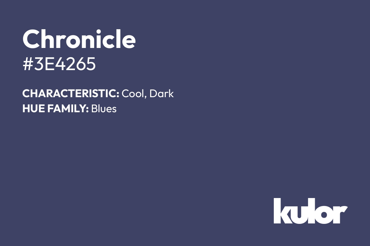 Chronicle is a color with a HTML hex code of #3e4265.