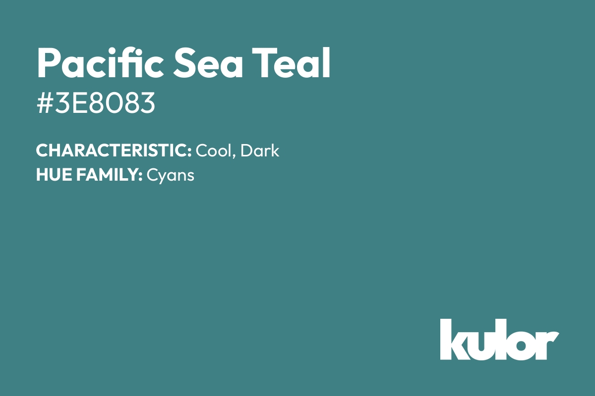 Pacific Sea Teal is a color with a HTML hex code of #3e8083.