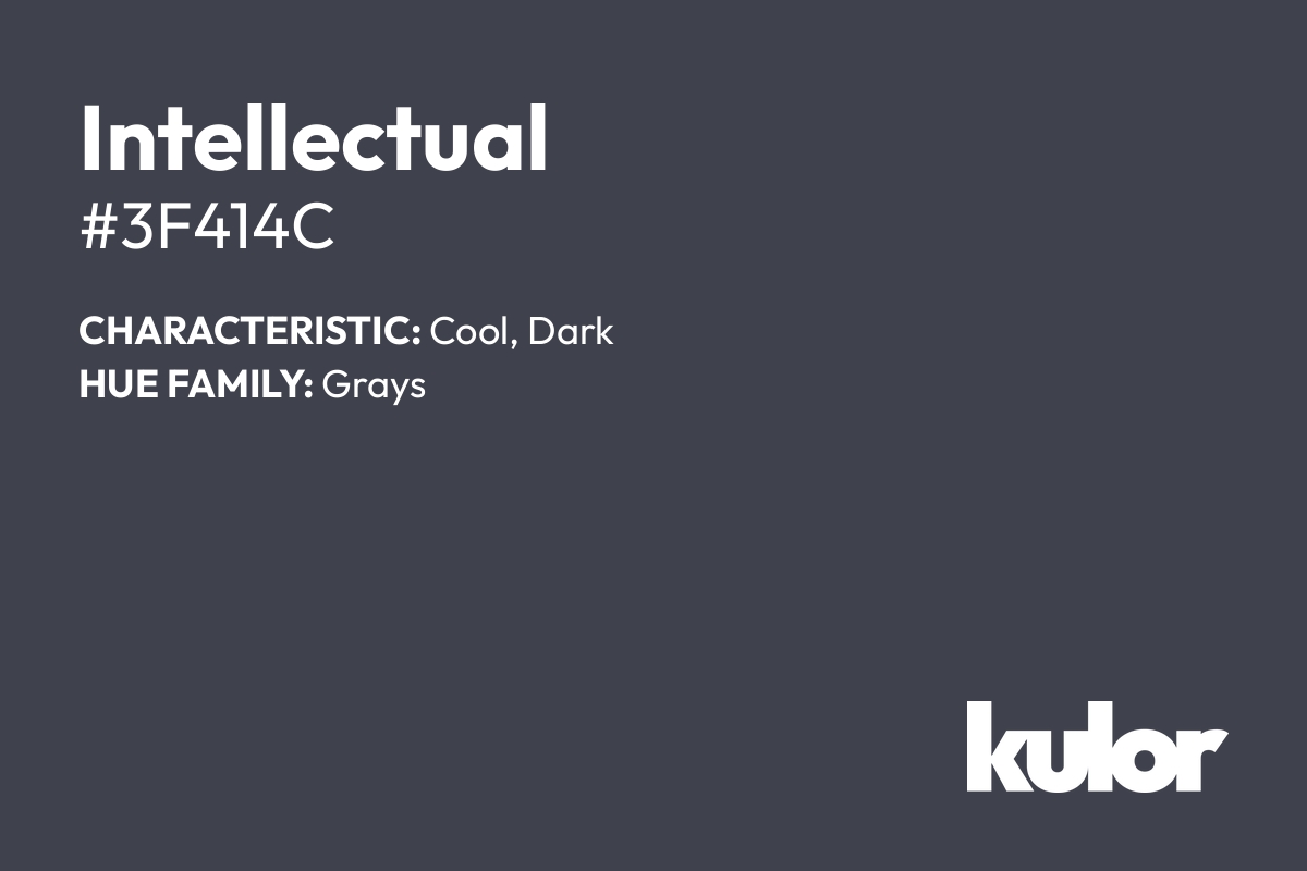 Intellectual is a color with a HTML hex code of #3f414c.